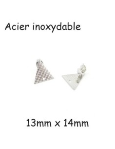 Clou puce de boucles d'oreilles en acier inox argenté