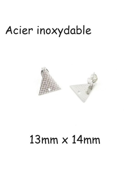 Clou puce de boucles d'oreilles en acier inox argenté