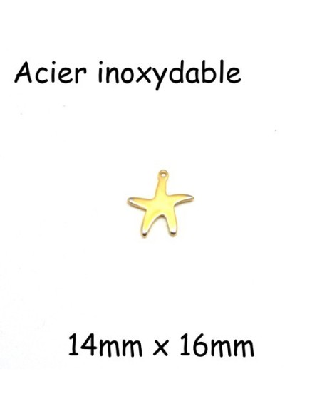Breloque étoile de mer doré en acier inox