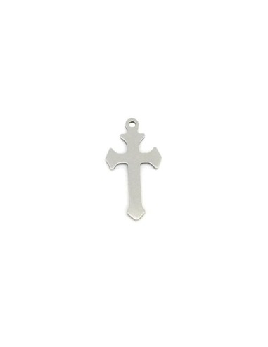 petit pendentif croix acier inox argenté