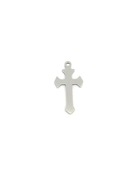petit pendentif croix acier inox argenté