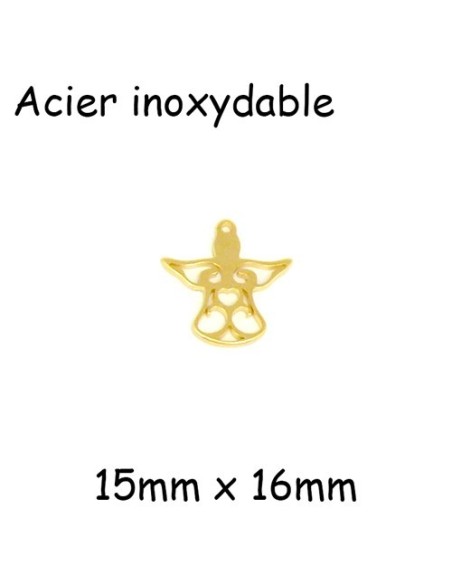 breloque ange doré avec coeur