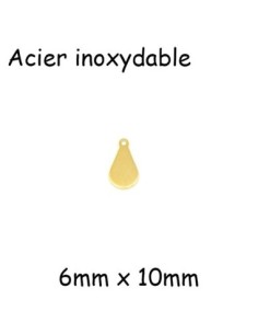 mini sequin goutte en acier inoxydable doré