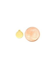 breloque sequin rond en acier inox doré 2