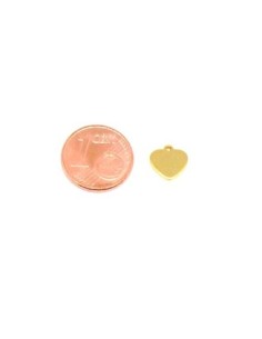 breloque sequin coeur doré acier inoxydable 2