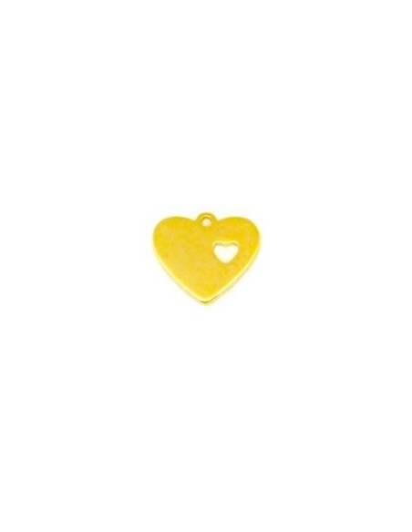 charm pour création bijoux amour coeur en acier inox doré