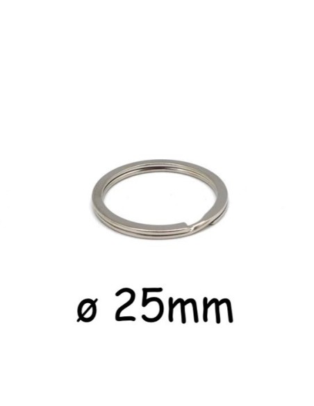 Anneau porte clé argenté 25mm - Anneau double argenté pour sac, porte clef Anneau porte clé argenté 25mm - Anneau double argenté pour sac, porte clef