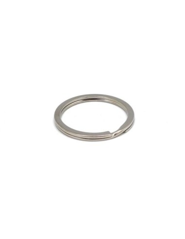 Anneau double pour porte clé, sac argenté 25mm