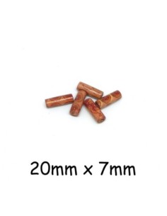 Perle tube en bois peint motif rosace