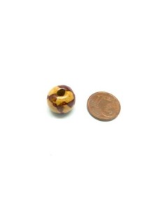 20 Perles rondes en bois motif rosace géométrique 12mm 2