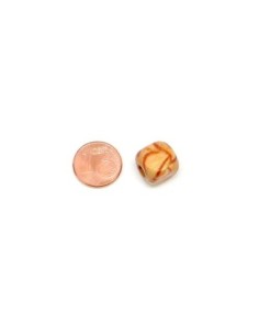 Perle en bois forme cube arrondi motif marbré 2