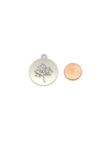 Grand sequin arbre de vie en acier inox