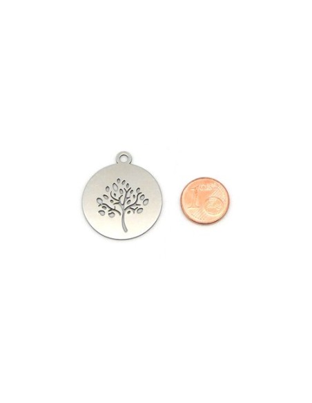 Grand sequin arbre de vie en acier inox Grand sequin arbre de vie en acier inox