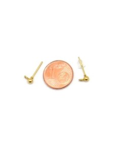 Support boucle d'oreille clou en acier inoxydable doré 2