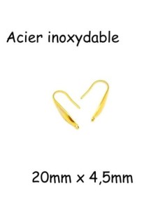 Support boucle d'oreille crochet en acier inox doré