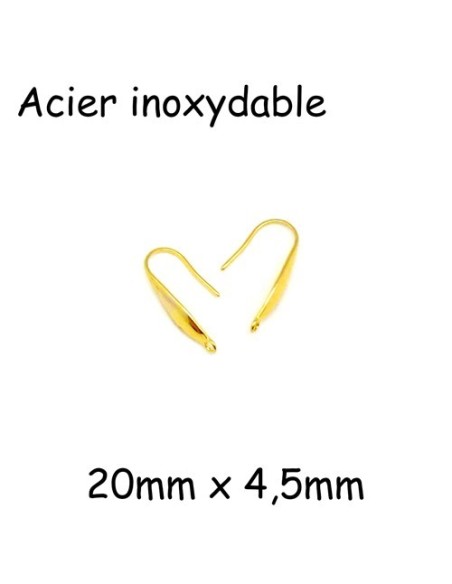 Support boucle d'oreille crochet en acier inox doré