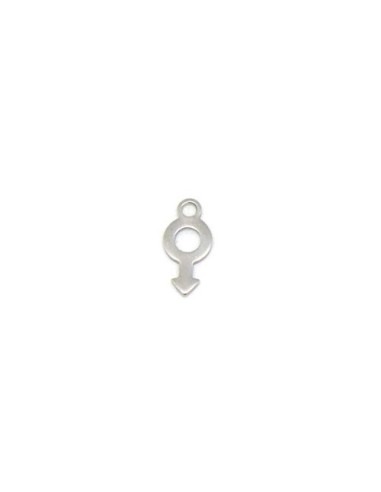 Mini pendentif symbole masculin argenté en acier inox