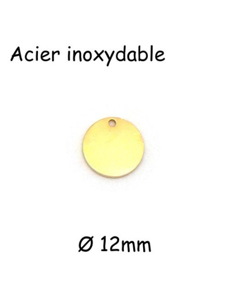 Sequin doré en acier inoxydable à graver