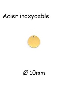 Médaille à graver en acier inoxydable doré