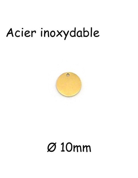 Médaille à graver en acier inoxydable doré 