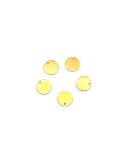 Sequin rond acier inox doré