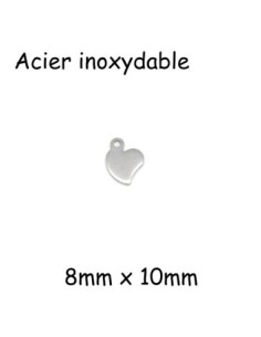 Petite breloque coeur acier inox argenté