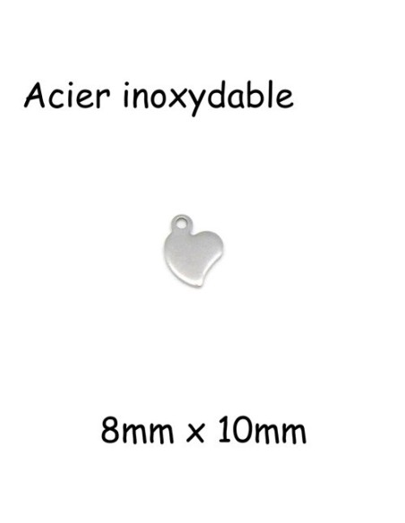 Petite breloque coeur acier inox argenté