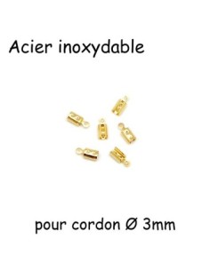 Embout serre fil en acier inoxydable doré 3mm