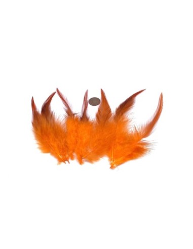 Plume décorative orange 10-13 cm pas chère