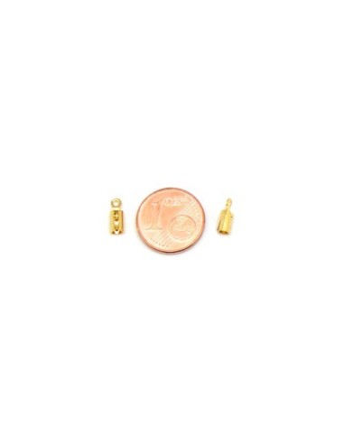 Embout cordon 2mm doré en acier inox