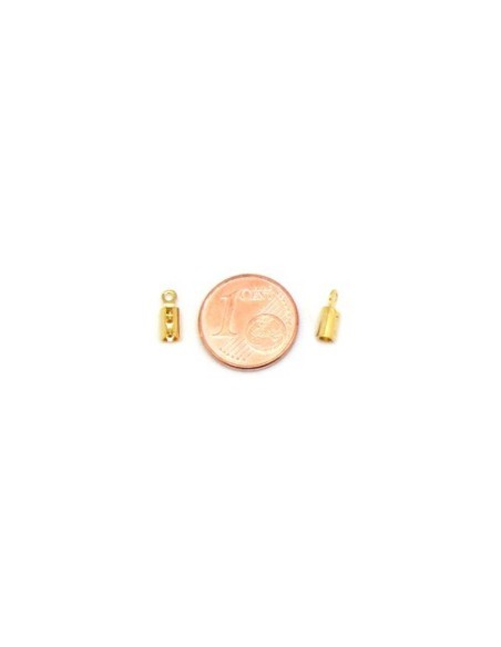 Embout cordon 2mm doré en acier inox Embout cordon 2mm doré en acier inox