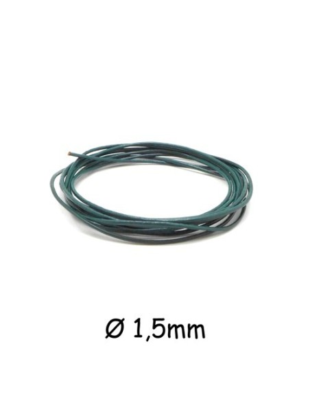 Cuir rond 1,5mm vert sapin pour création bijoux