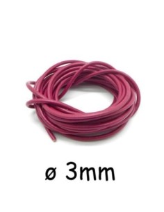 Cordon cuir rond 3mm rose fuchsia pour création DIY