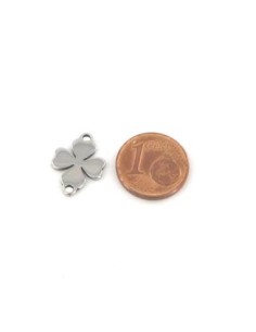 Connecteur trèfle à 4 feuilles en acier inox argenté 2