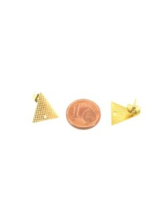 Clous puce de boucles d'oreilles en acier inoxydable doré forme triangle 2