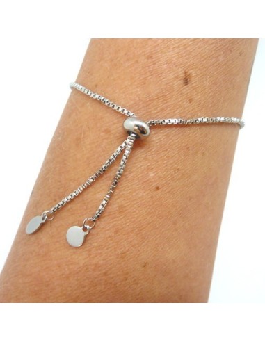 Bracelet réglable acier inox argenté