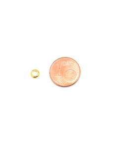 Perle rondelle doré en acier inoxydable à gros trou 5mm 2