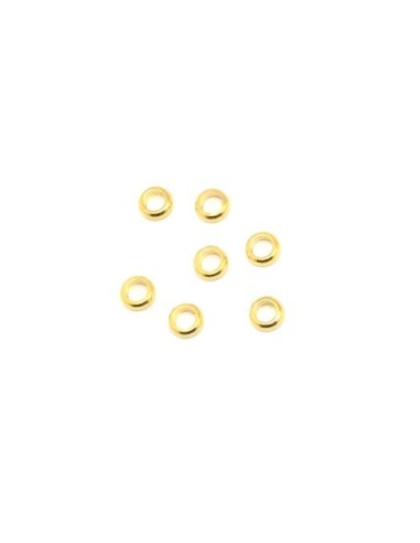 Perle rondelle 5mm à gros trou en acier inox doré