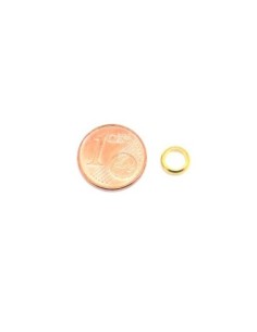 Perle rondelle 7mm à gros trou acier inoxydable doré 2