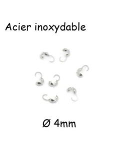 Cache noeud avec crochet en acier inoxydable argenté