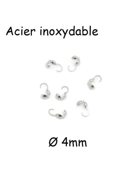 Cache noeud avec crochet en acier inoxydable argenté