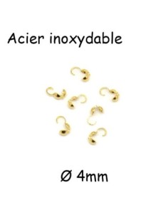 Cache noeud avec crochet en acier inoxydable doré