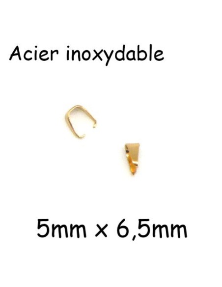 bélière en acier inoxydable doré