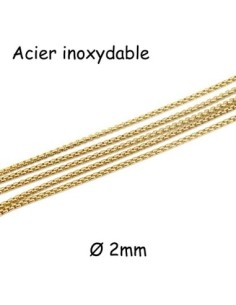 chainette doré maille vénitienne 2mm en acier inoxydable