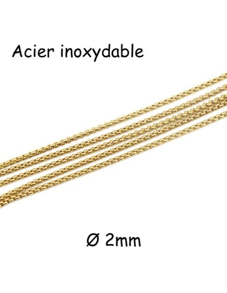chainette doré maille vénitienne 2mm en acier inoxydable