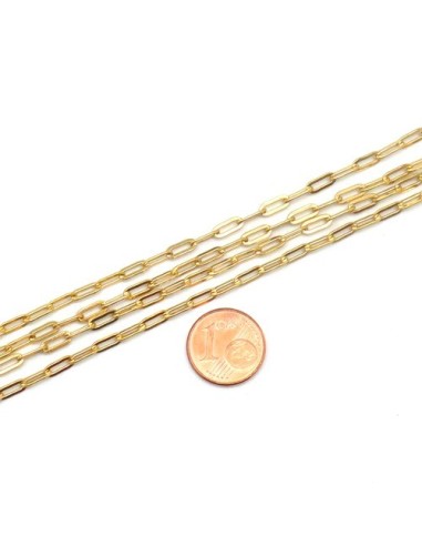 Chaine maille trombone en acier inox doré