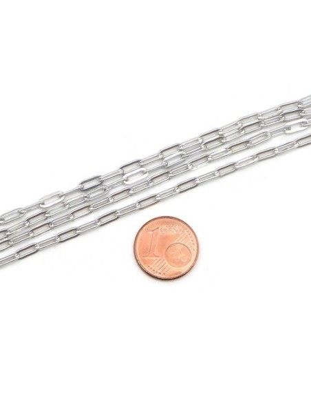 Chainette trombone acier inox argenté Chainette trombone acier inox argenté