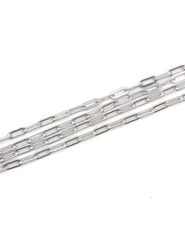 Chainette acier inox maille rectangle argenté