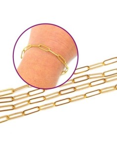 Chaine grosse maille trombone doré en acier inoxydable 2