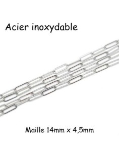 Chainette grosse maille trombone en acier inoxydable argenté